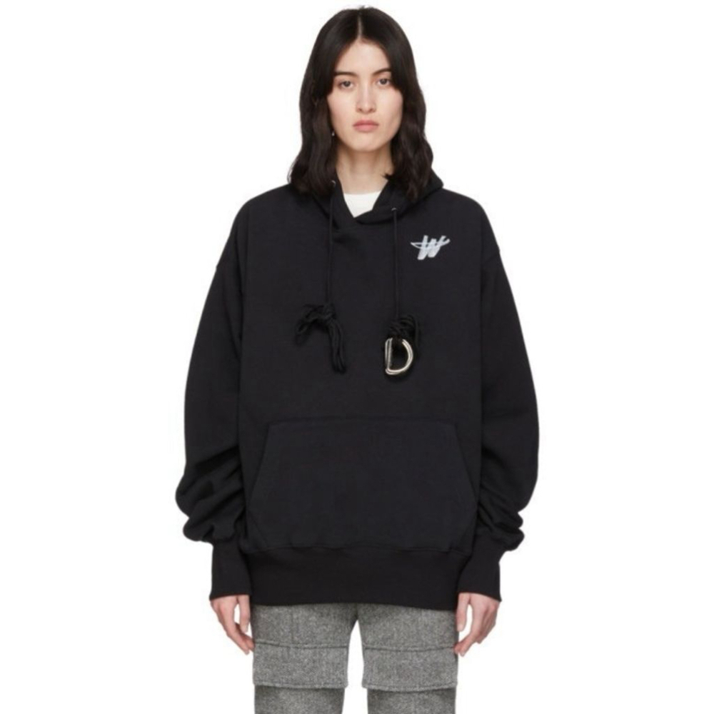 WE11DONE Black Streetstyle Hoodie Oversized Fit with gromme details size medium - Picture 1 of 4